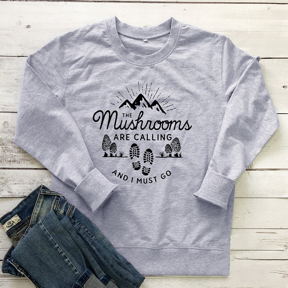 Round neck long sleeved sweatshirt